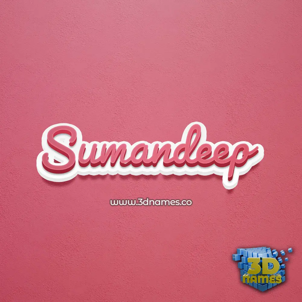 sumandeep in Red Scribble style - 3D name wallpaper