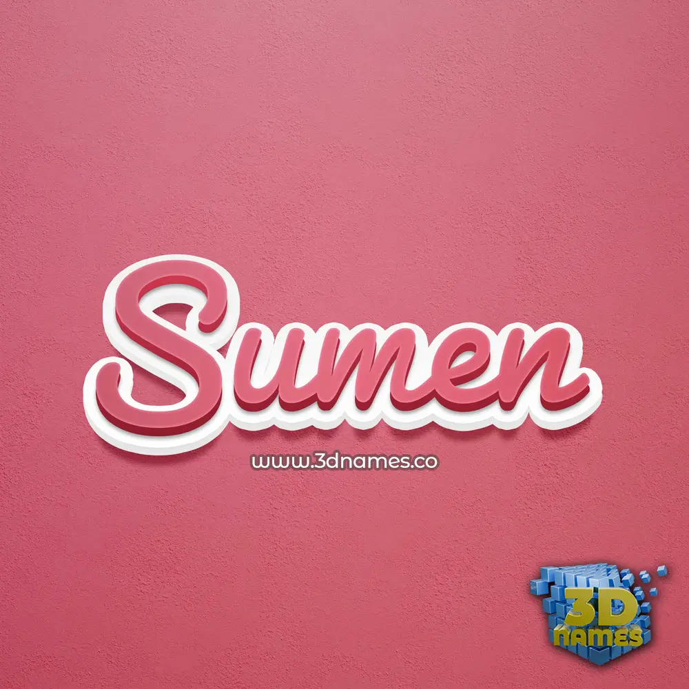 sumen in Red Scribble style - 3D name wallpaper