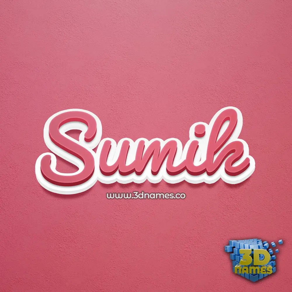 sumik in Red Scribble style - 3D name wallpaper