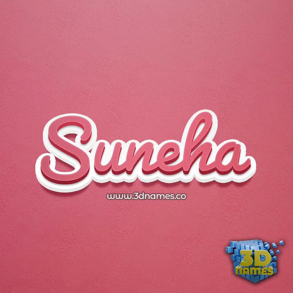 suneha in Red Scribble style - 3D name wallpaper