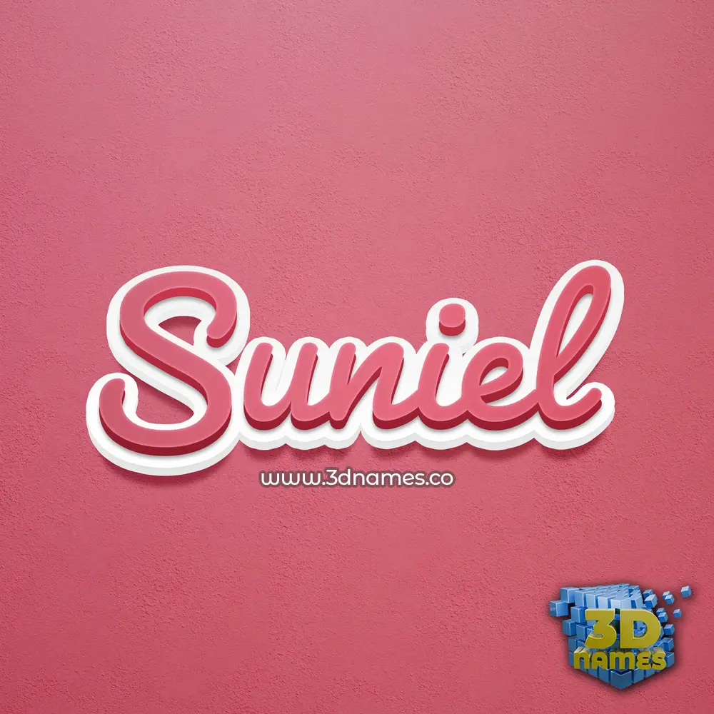 suniel in Red Scribble style - 3D name wallpaper