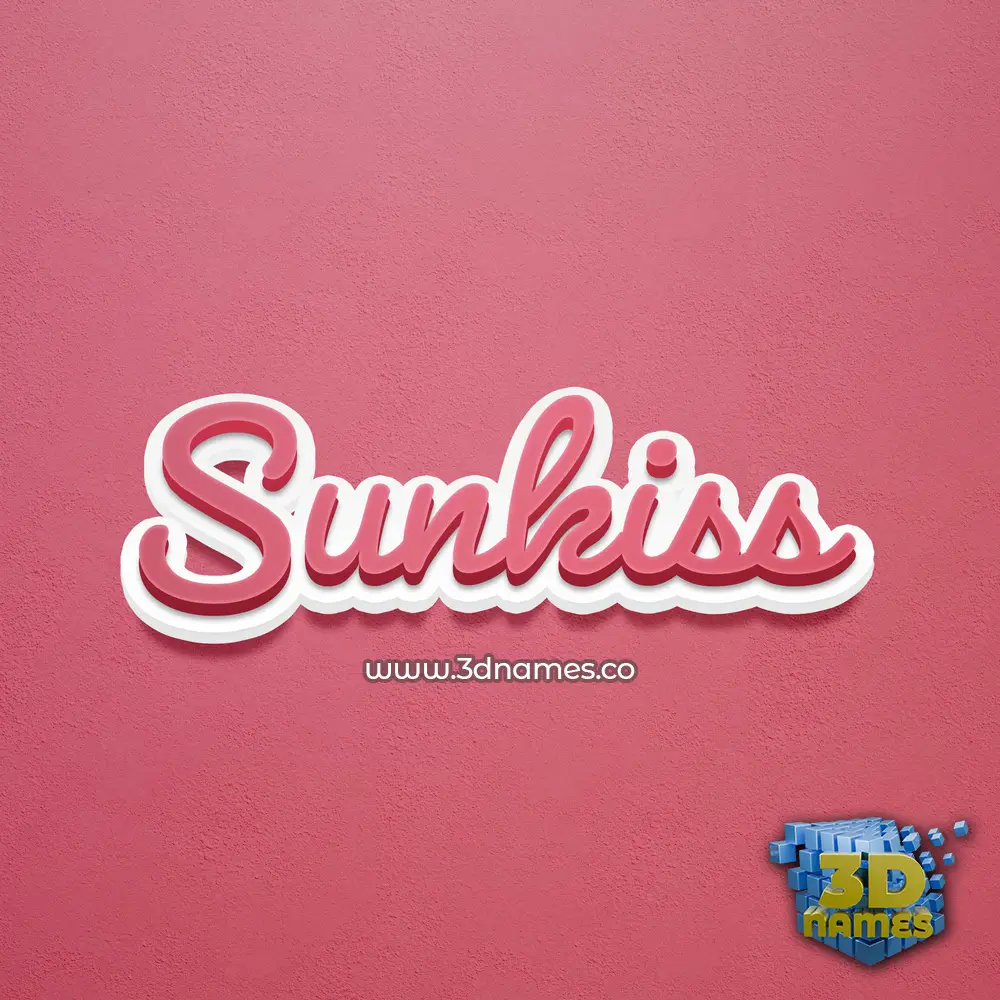 sunkiss in Red Scribble style - 3D name wallpaper