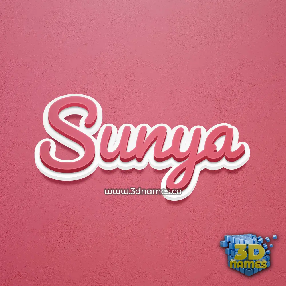 sunya in Red Scribble style - 3D name wallpaper