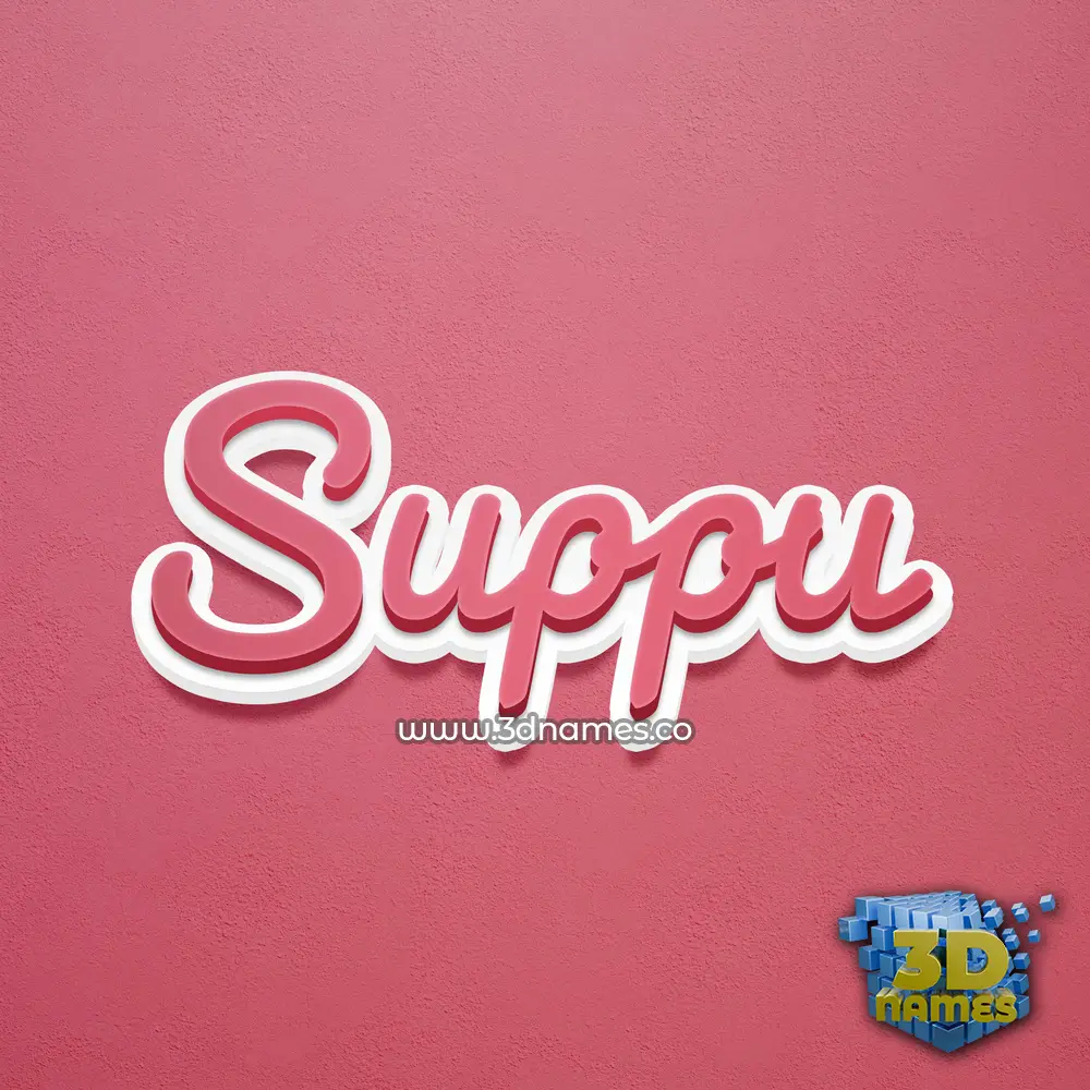 suppu in Red Scribble style - 3D name wallpaper