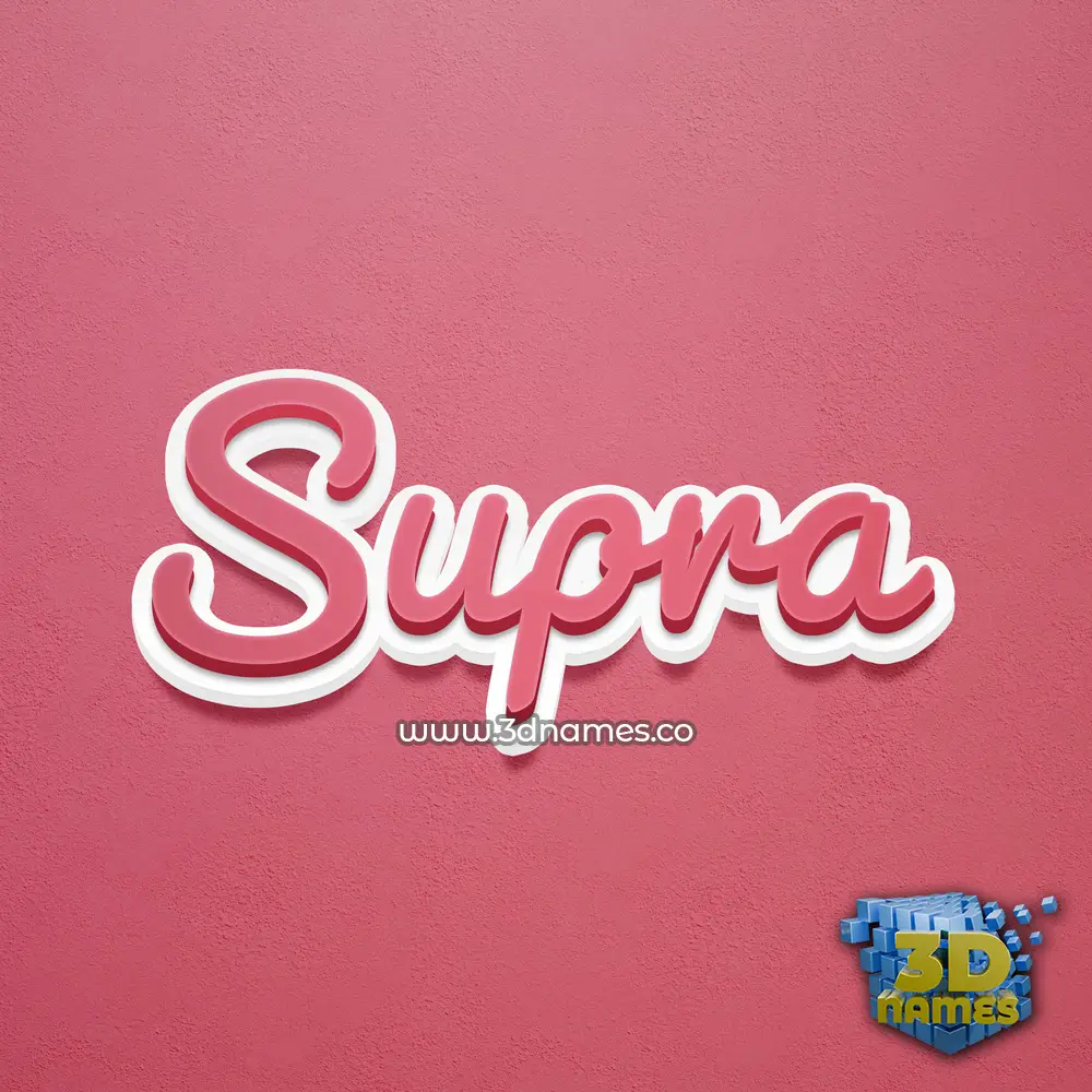 supra in Red Scribble style - 3D name wallpaper
