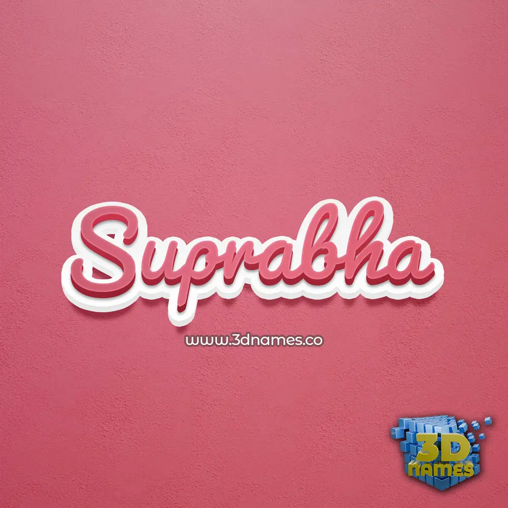 suprabha in Red Scribble style - 3D name wallpaper