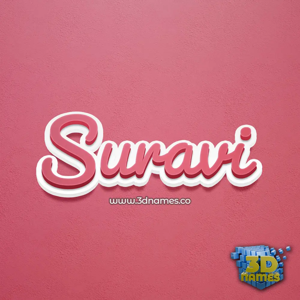 suravi in Red Scribble style - 3D name wallpaper