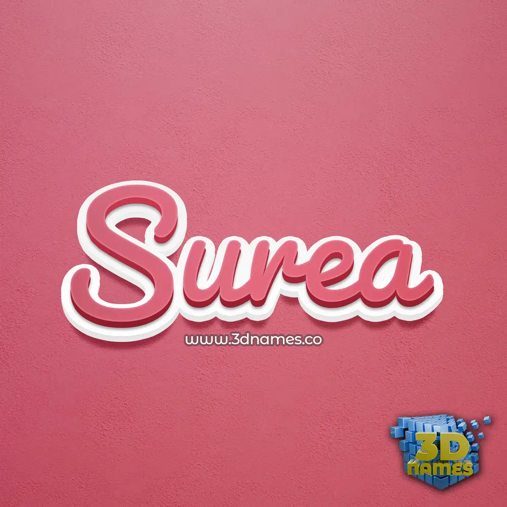surea in Red Scribble style - 3D name wallpaper