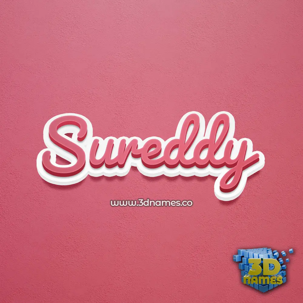 sureddy in Red Scribble style - 3D name wallpaper