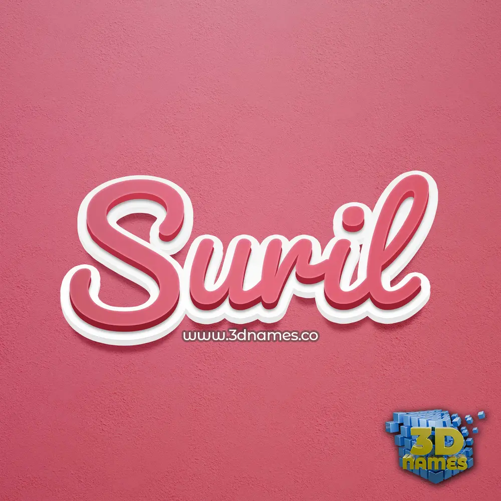suril in Red Scribble style - 3D name wallpaper