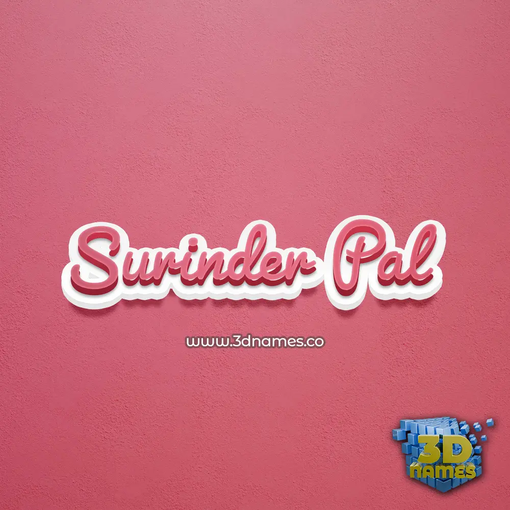 surinder pal in Red Scribble style - 3D name wallpaper