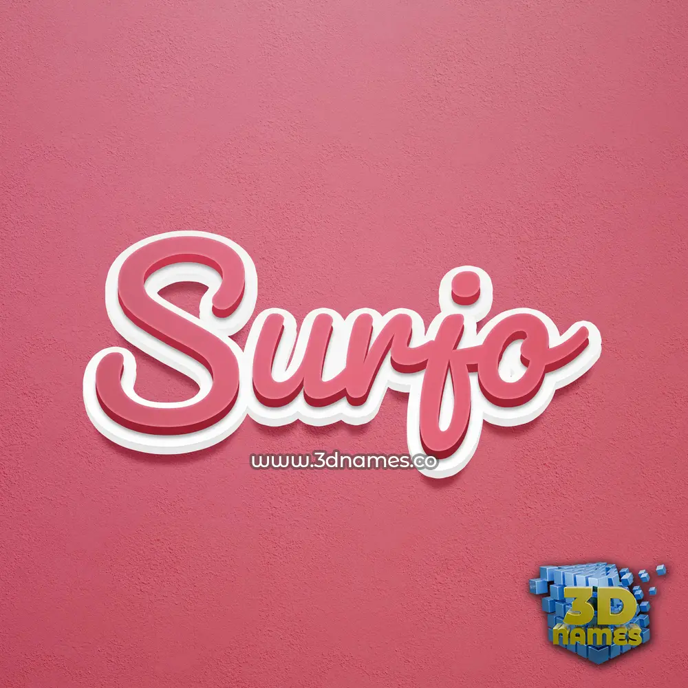 surjo in Red Scribble style - 3D name wallpaper
