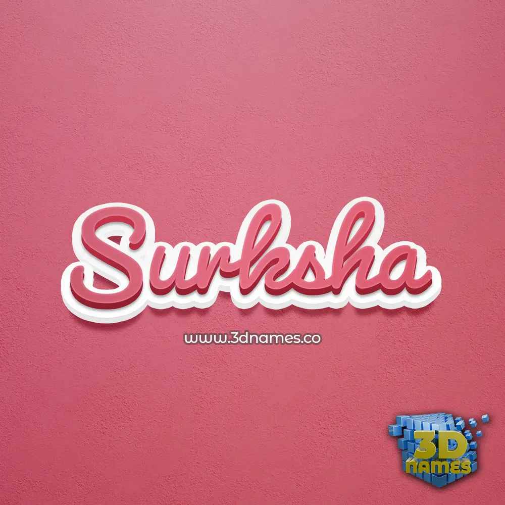surksha in Red Scribble style - 3D name wallpaper