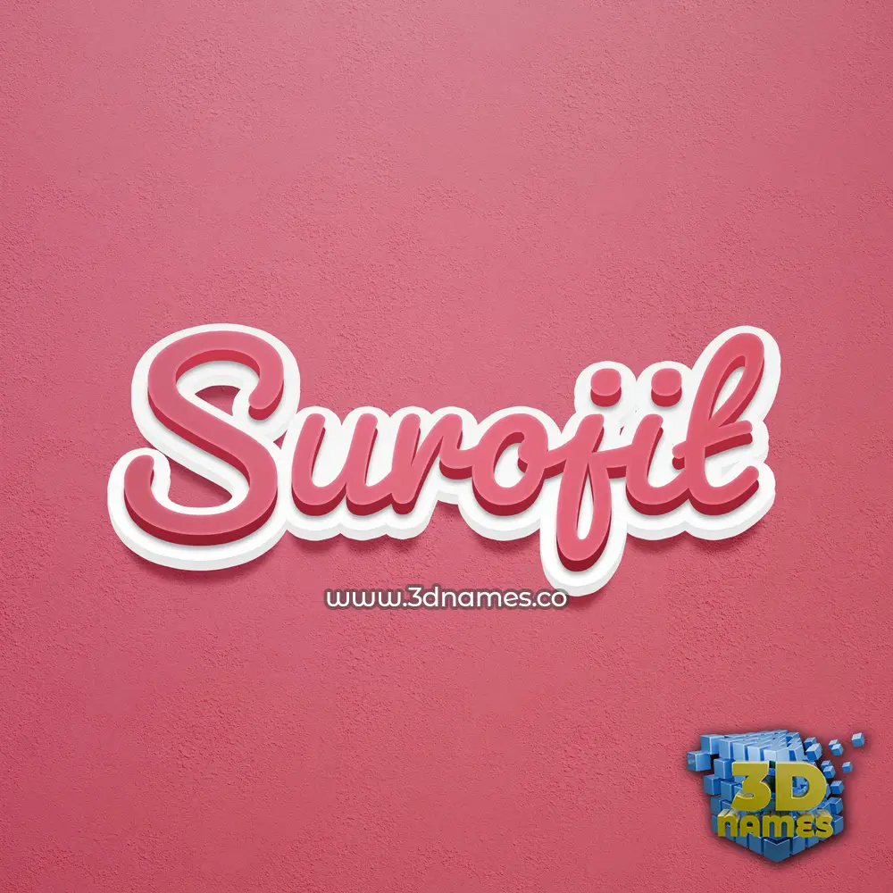 surojit in Red Scribble style - 3D name wallpaper