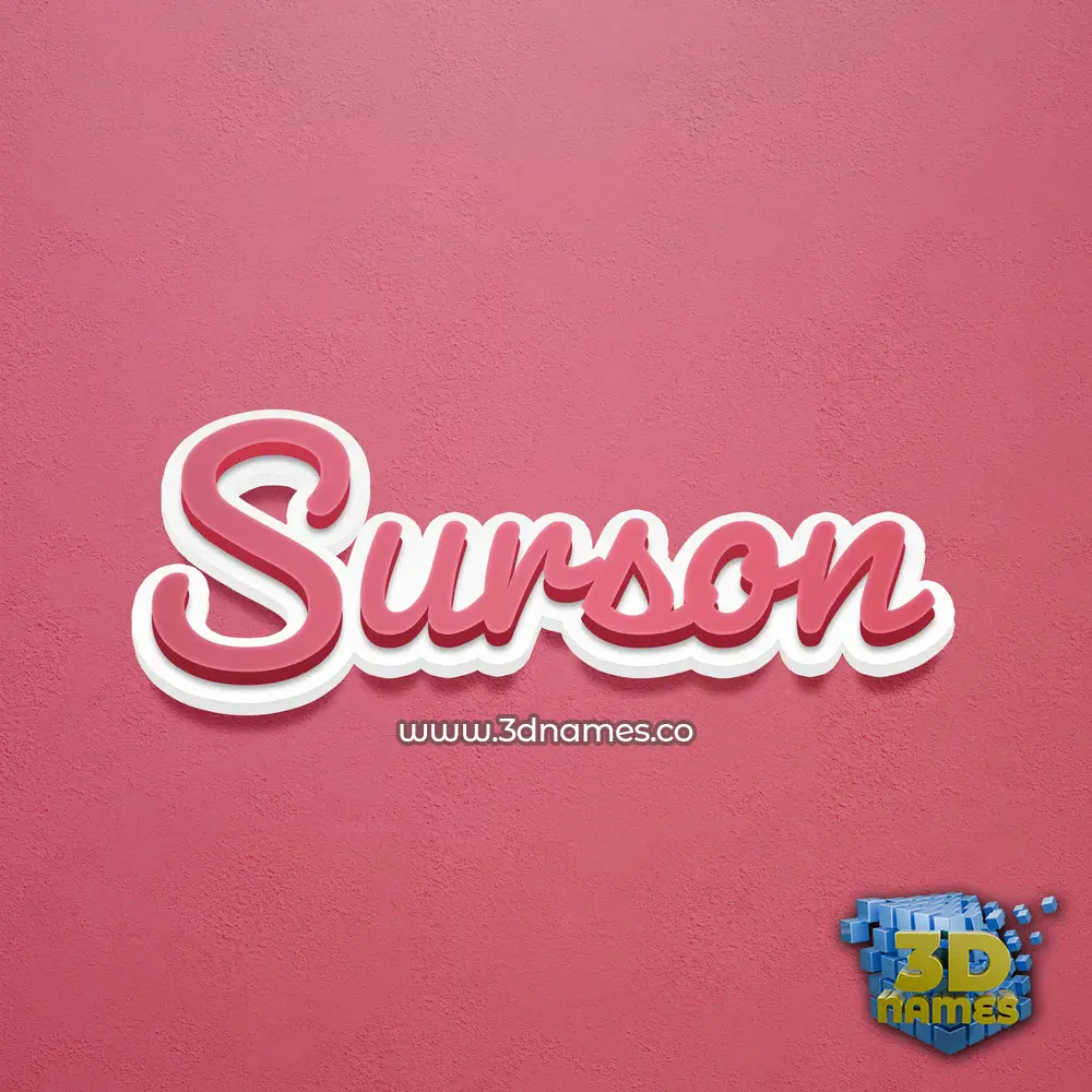 surson in Red Scribble style - 3D name wallpaper