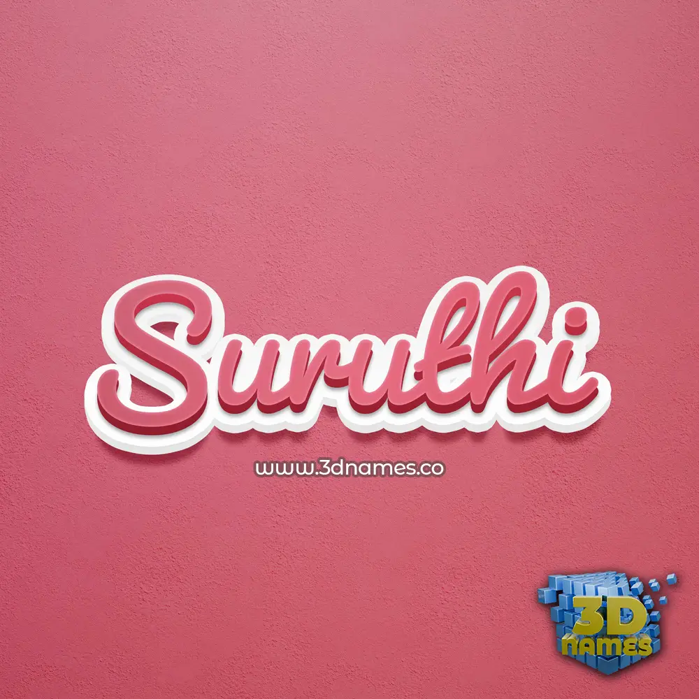 suruthi in Red Scribble style - 3D name wallpaper