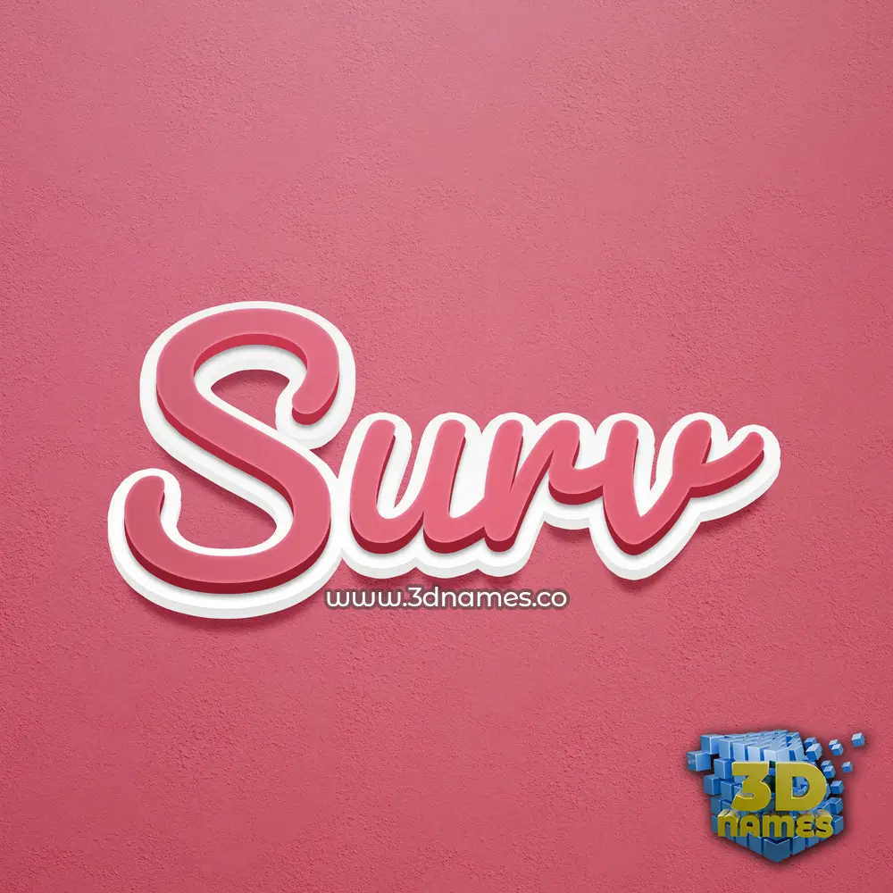 surv in Red Scribble style - 3D name wallpaper
