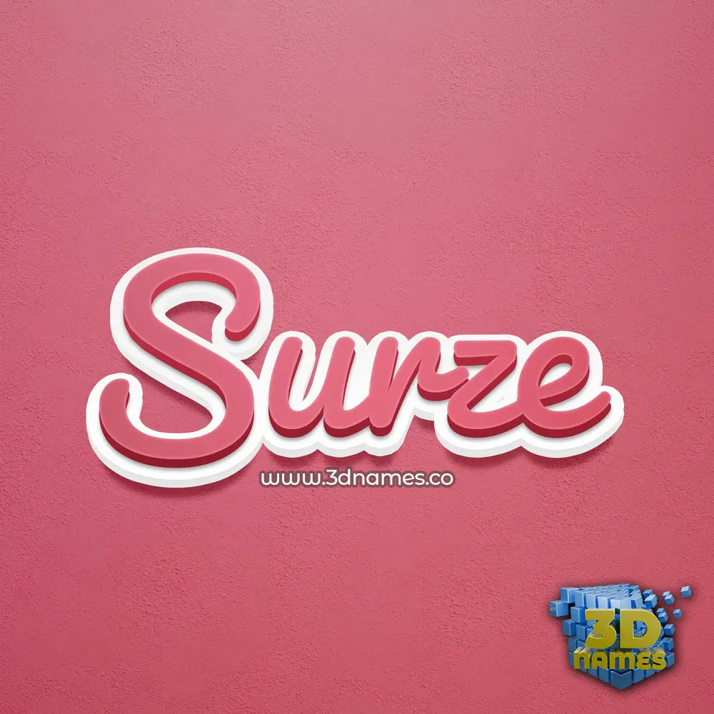 surze in Red Scribble style - 3D name wallpaper