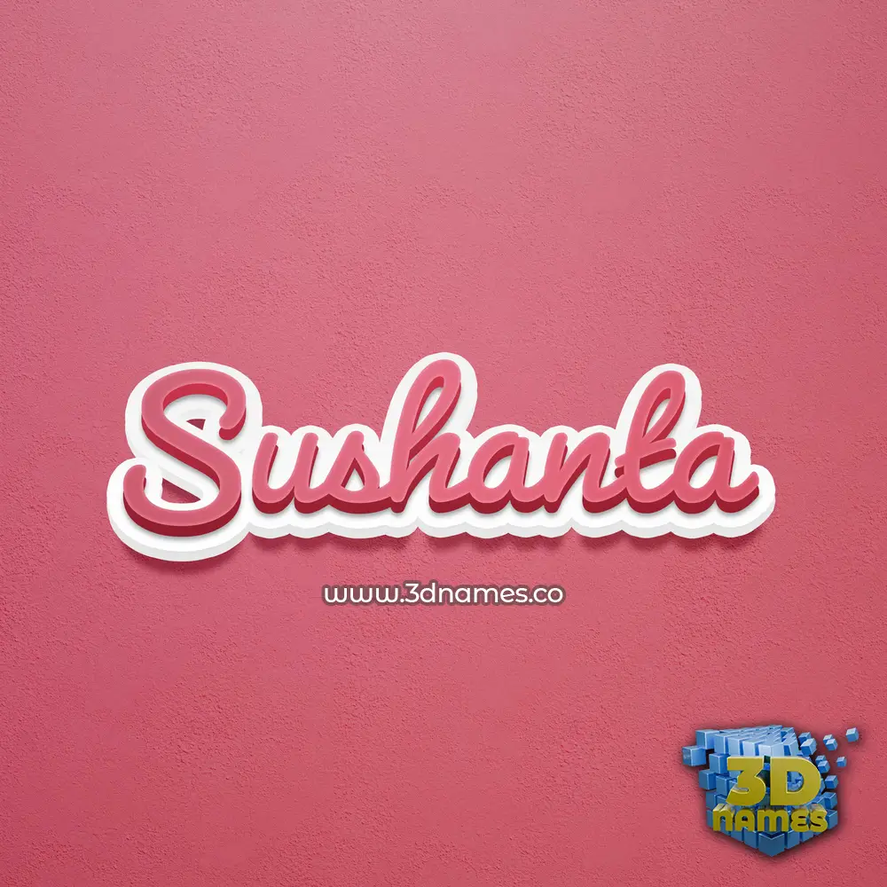 sushanta in Red Scribble style - 3D name wallpaper