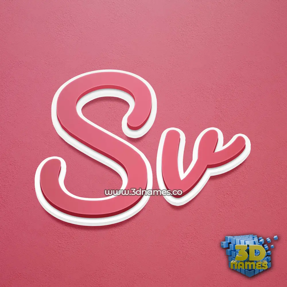 sv in Red Scribble style - 3D name wallpaper sv in Red Scribble style - 3D name wallpaper