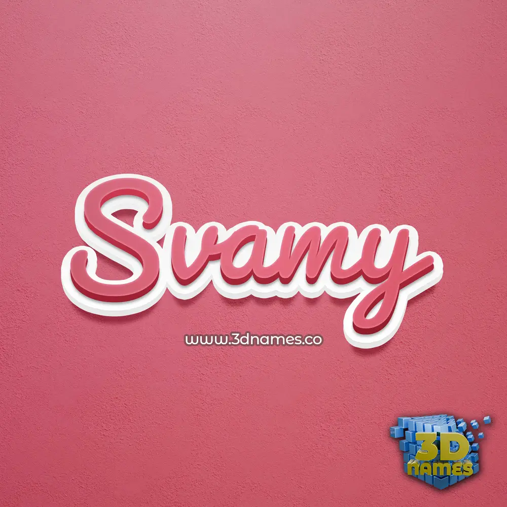 svamy in Red Scribble style - 3D name wallpaper