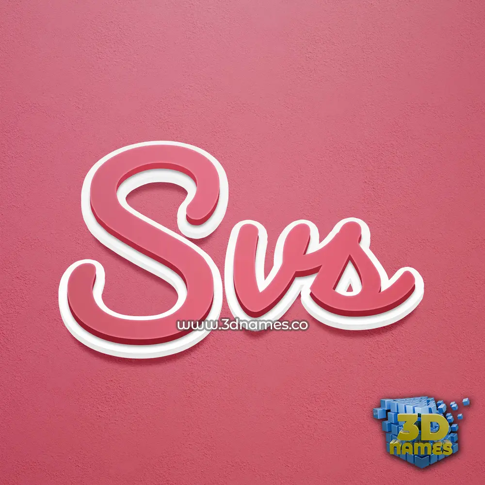 svs in Red Scribble style - 3D name wallpaper svs in Red Scribble style - 3D name wallpaper