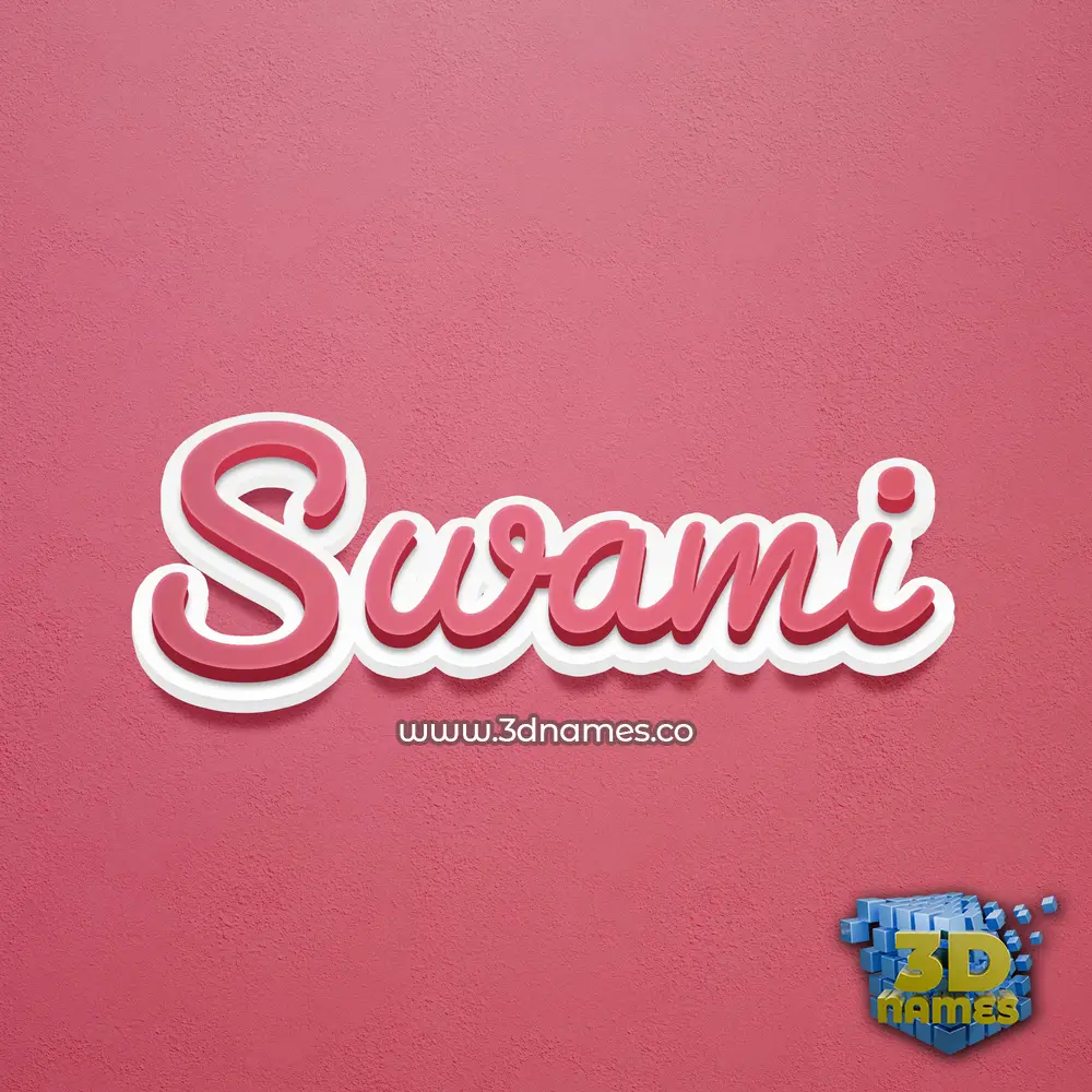 swami in Red Scribble style - 3D name wallpaper