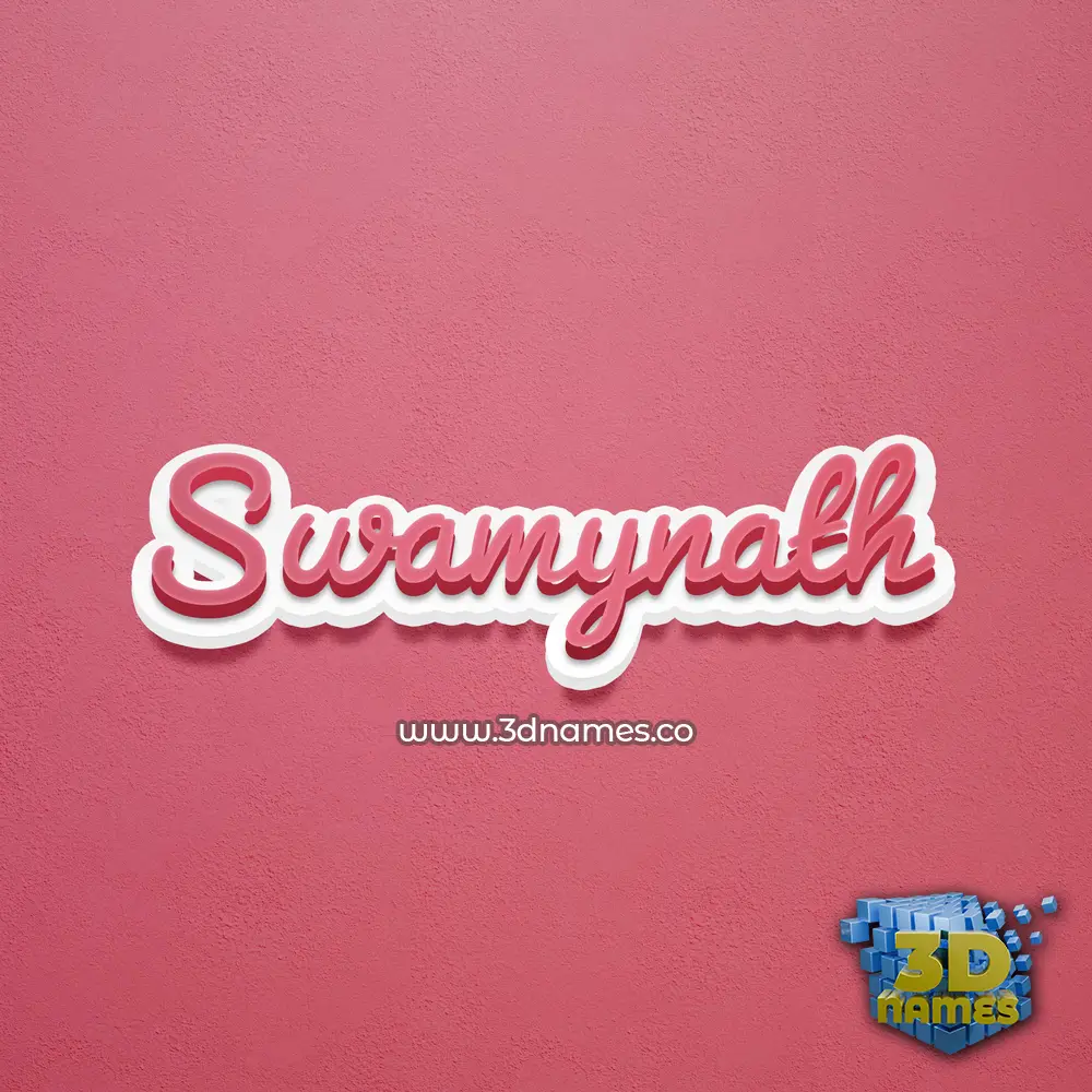 swamynath in Red Scribble style - 3D name wallpaper