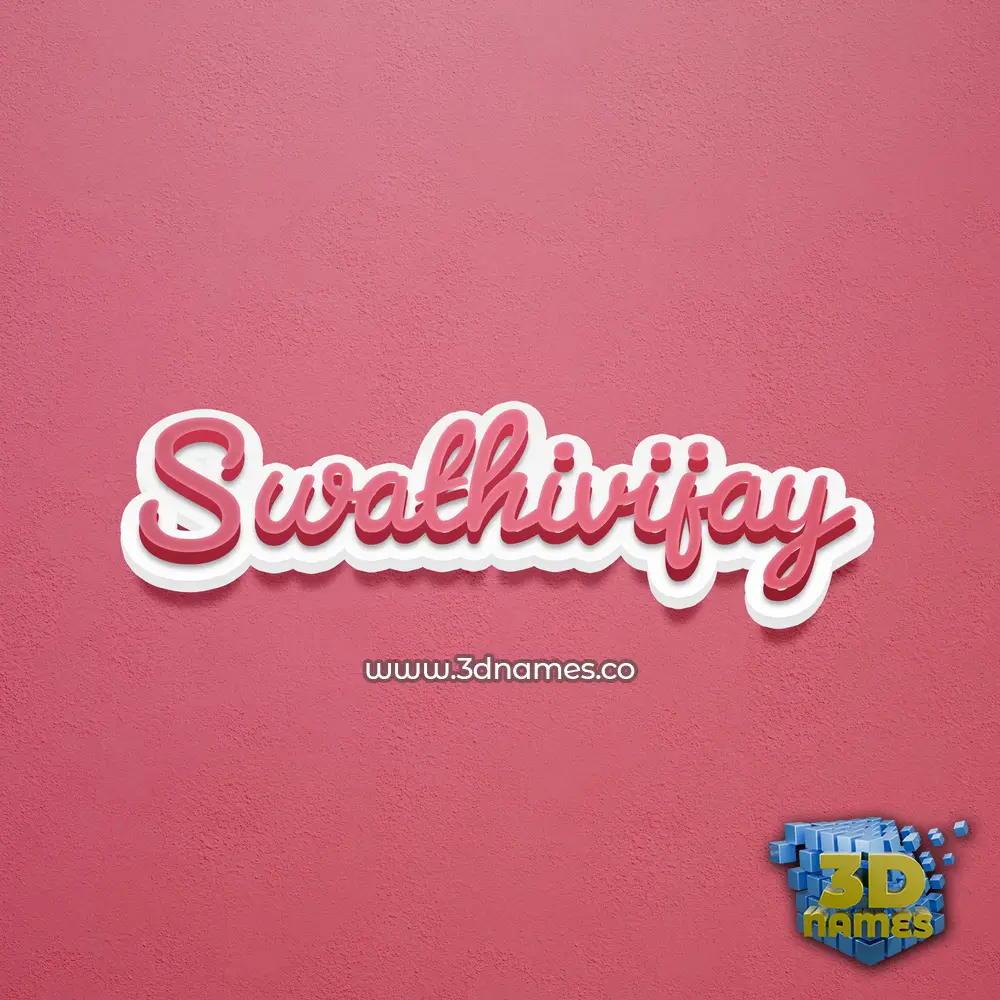 swathivijay in Red Scribble style - 3D name wallpaper