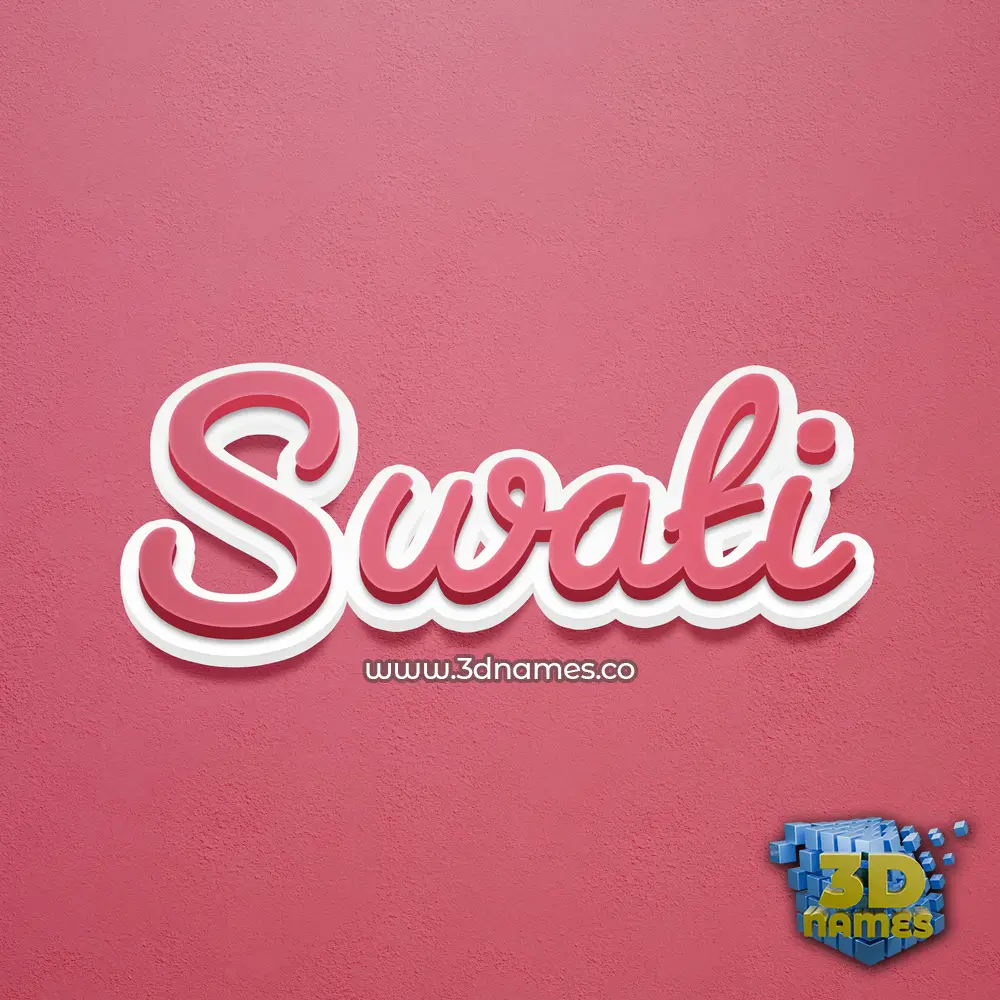 swati in Red Scribble style - 3D name wallpaper
