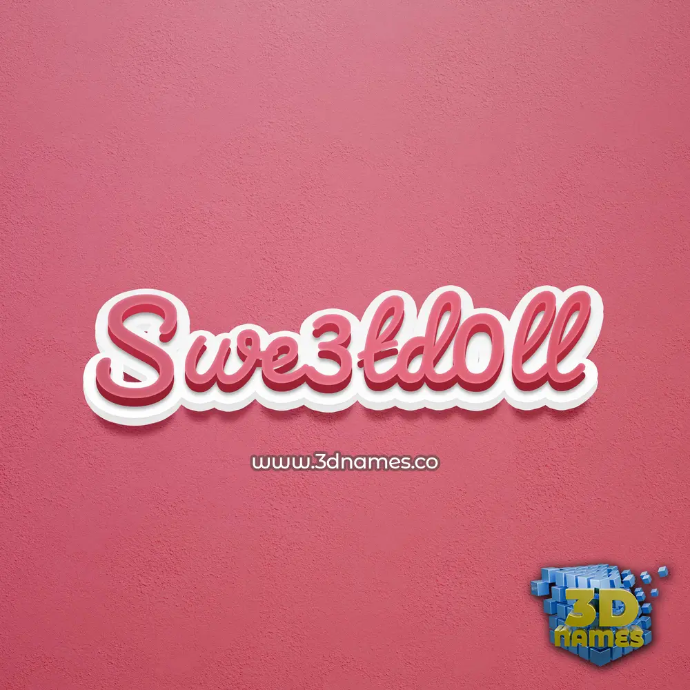 swe3td0ll in Red Scribble style - 3D name wallpaper