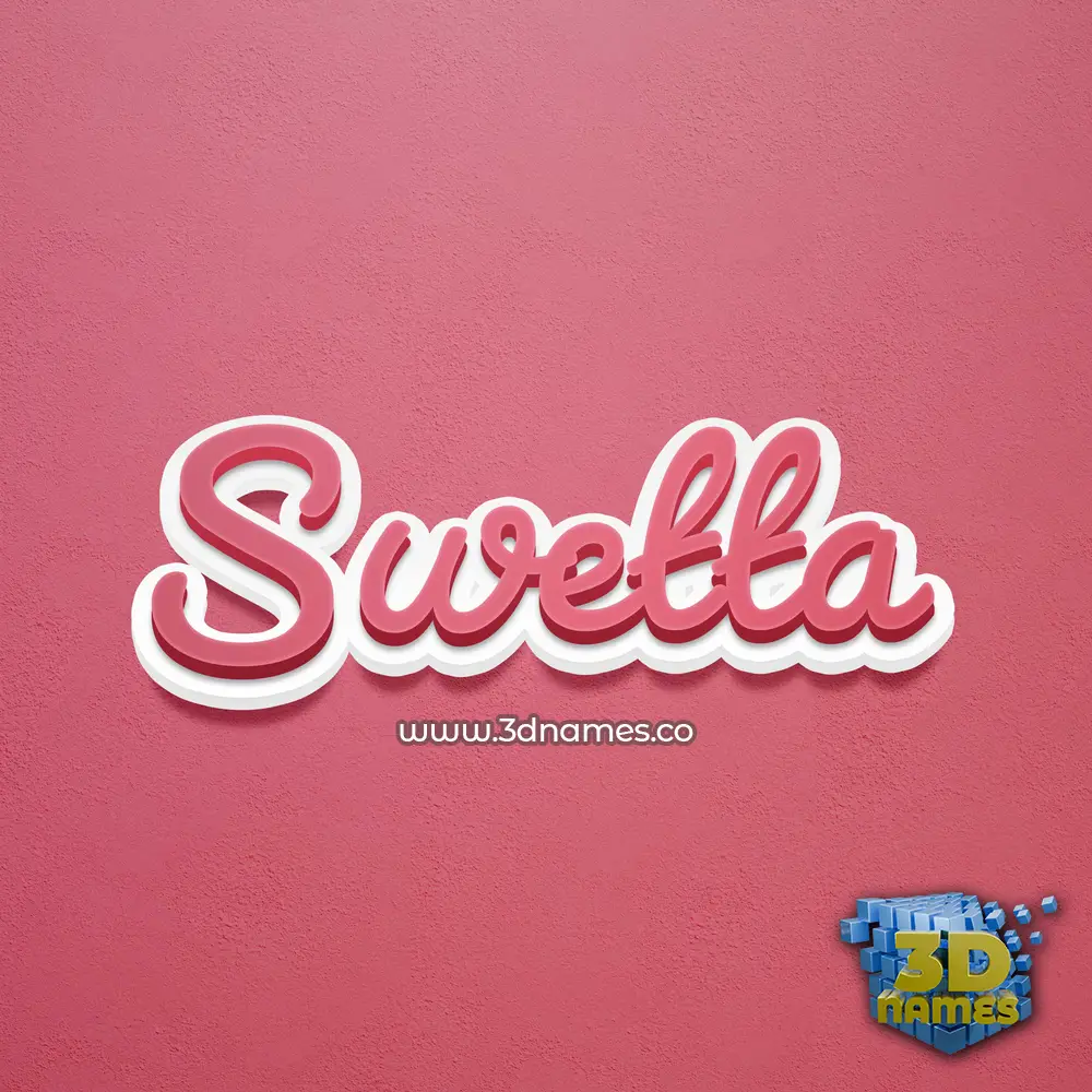 swetta in Red Scribble style - 3D name wallpaper