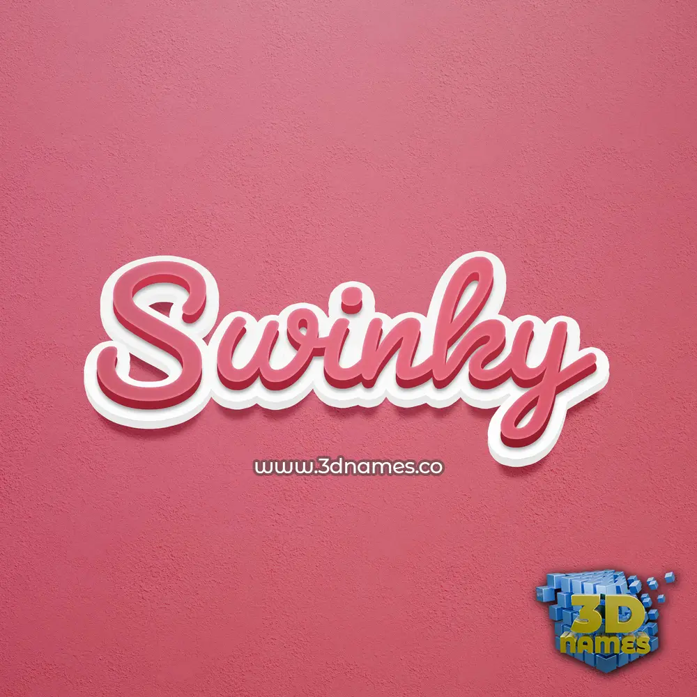 swinky in Red Scribble style - 3D name wallpaper