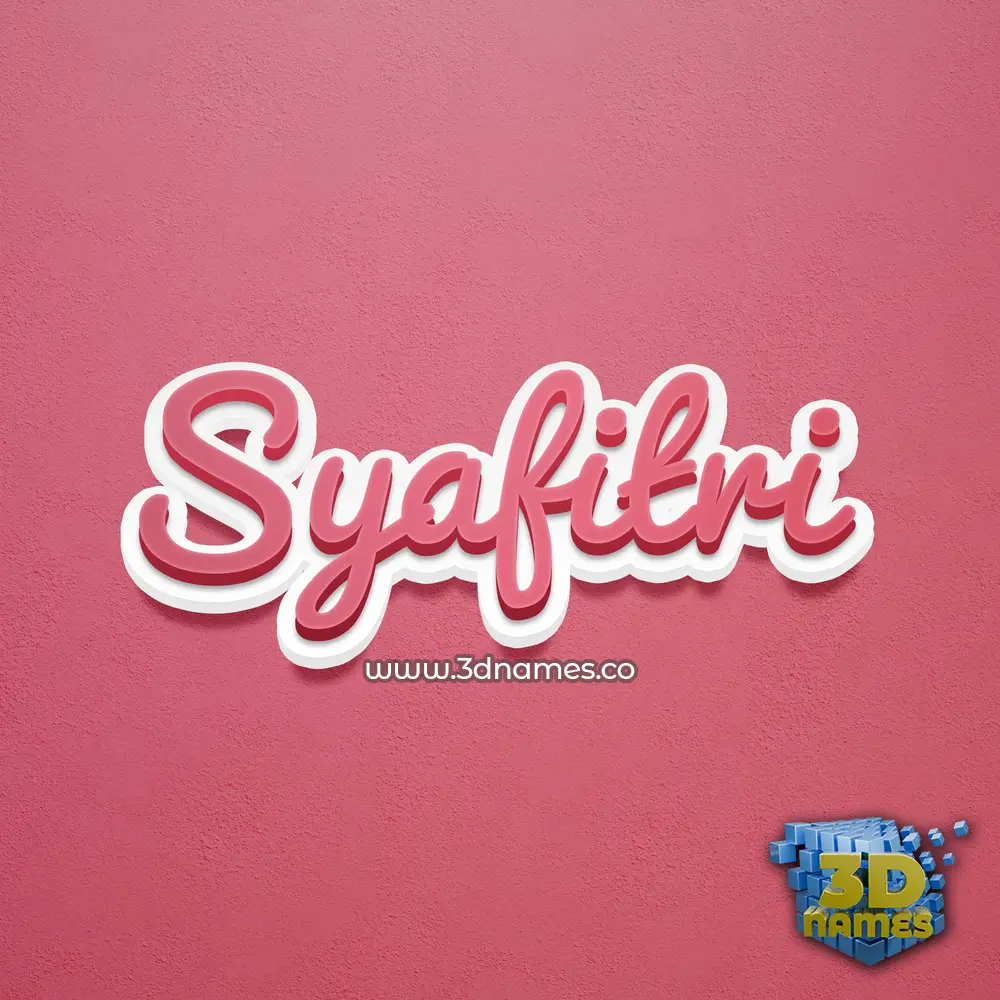syafitri in Red Scribble style - 3D name wallpaper