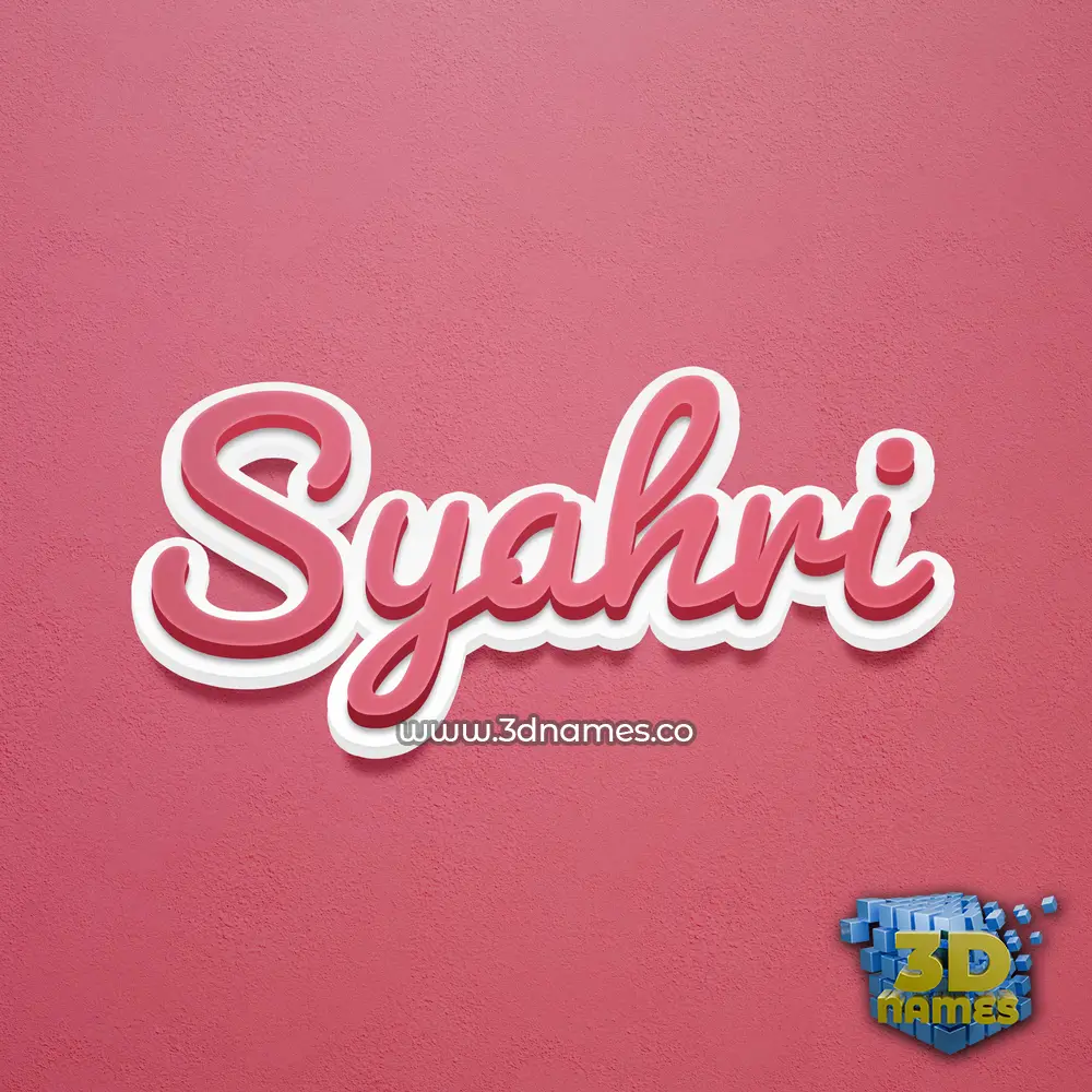 syahri in Red Scribble style - 3D name wallpaper