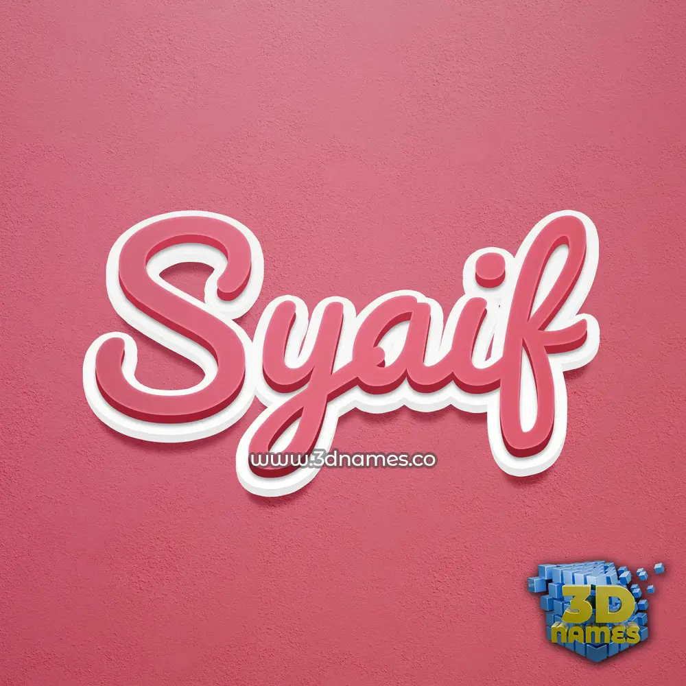 syaif in Red Scribble style - 3D name wallpaper