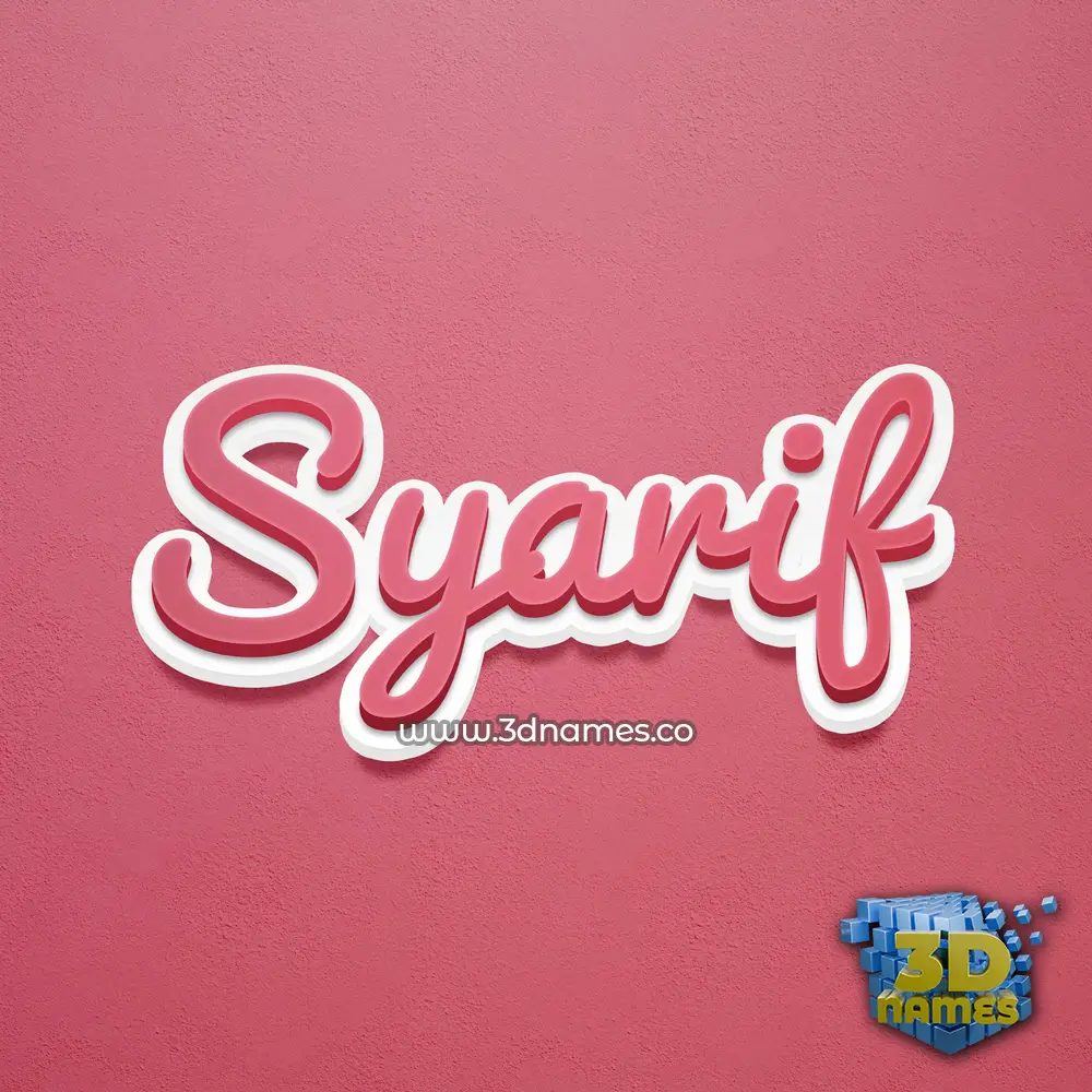 syarif in Red Scribble style - 3D name wallpaper