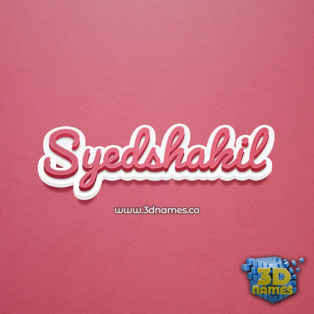 syedshakil in Red Scribble style - 3D name wallpaper