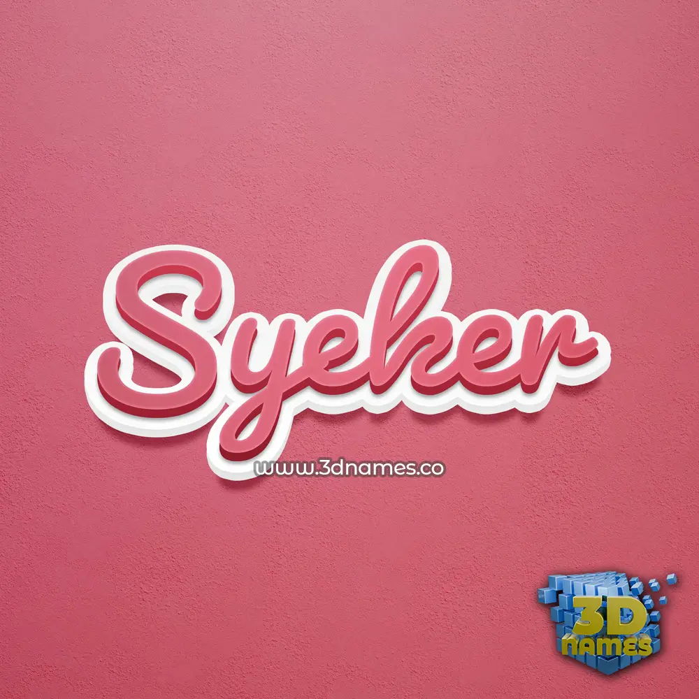 syeker in Red Scribble style - 3D name wallpaper syeker in Red Scribble style - 3D name wallpaper