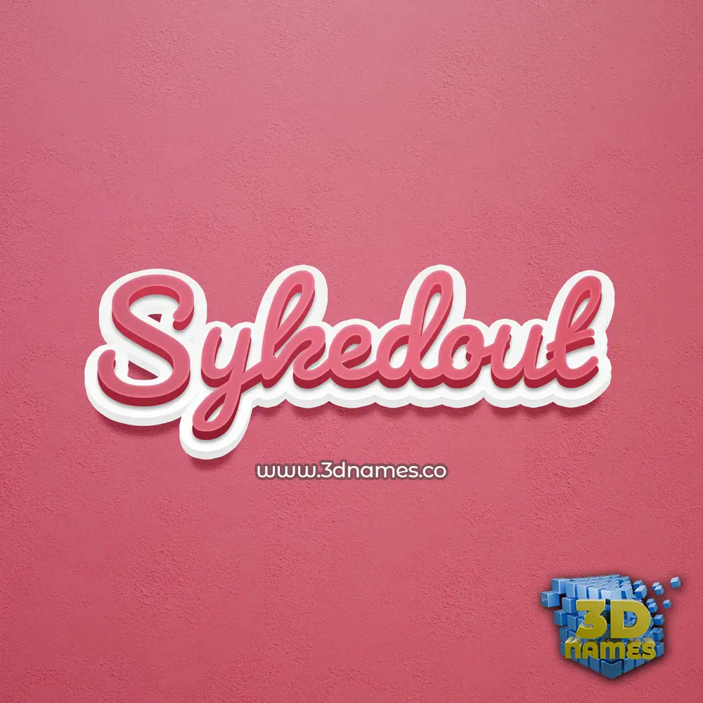 sykedout in Red Scribble style - 3D name wallpaper