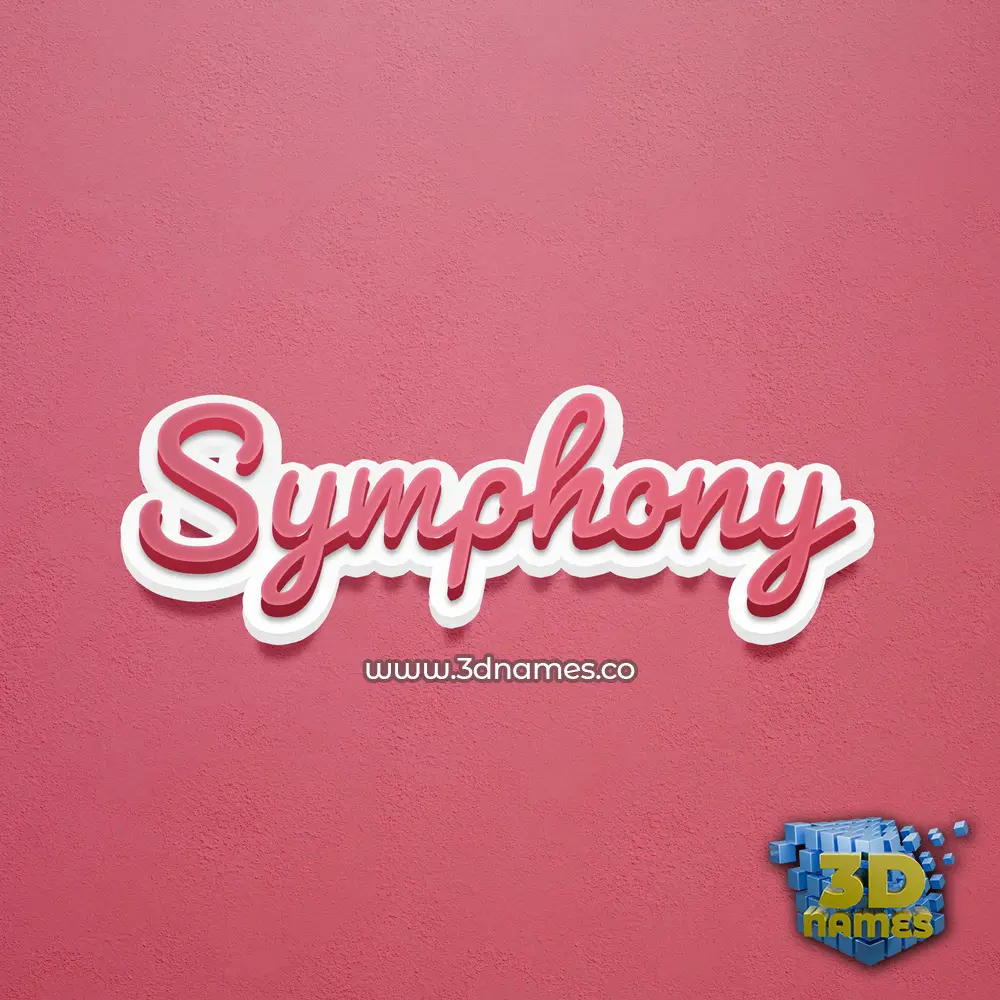symphony in Red Scribble style - 3D name wallpaper