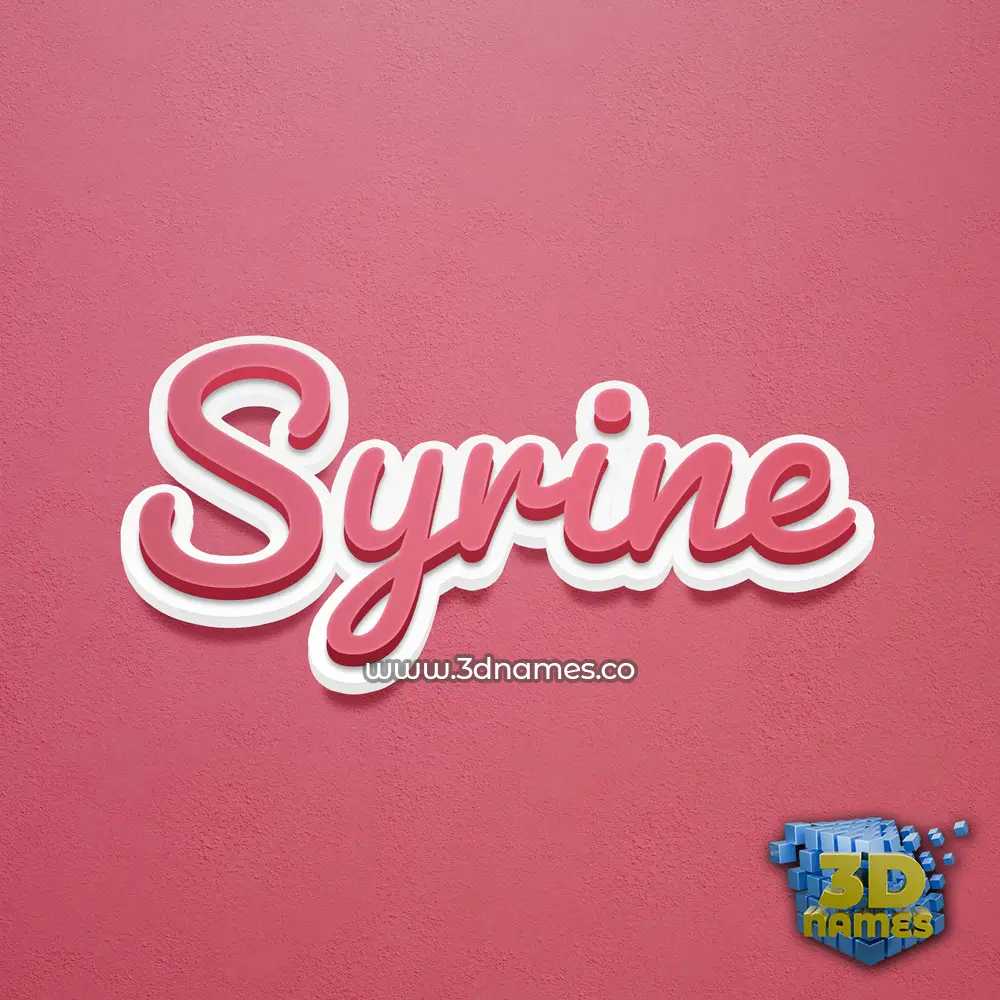 syrine in Red Scribble style - 3D name wallpaper