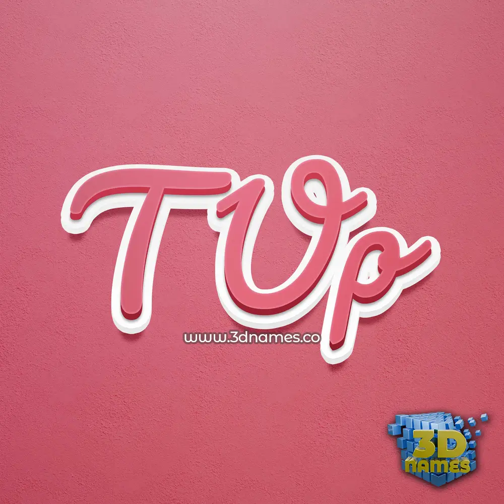 t up in Red Scribble style - 3D name wallpaper