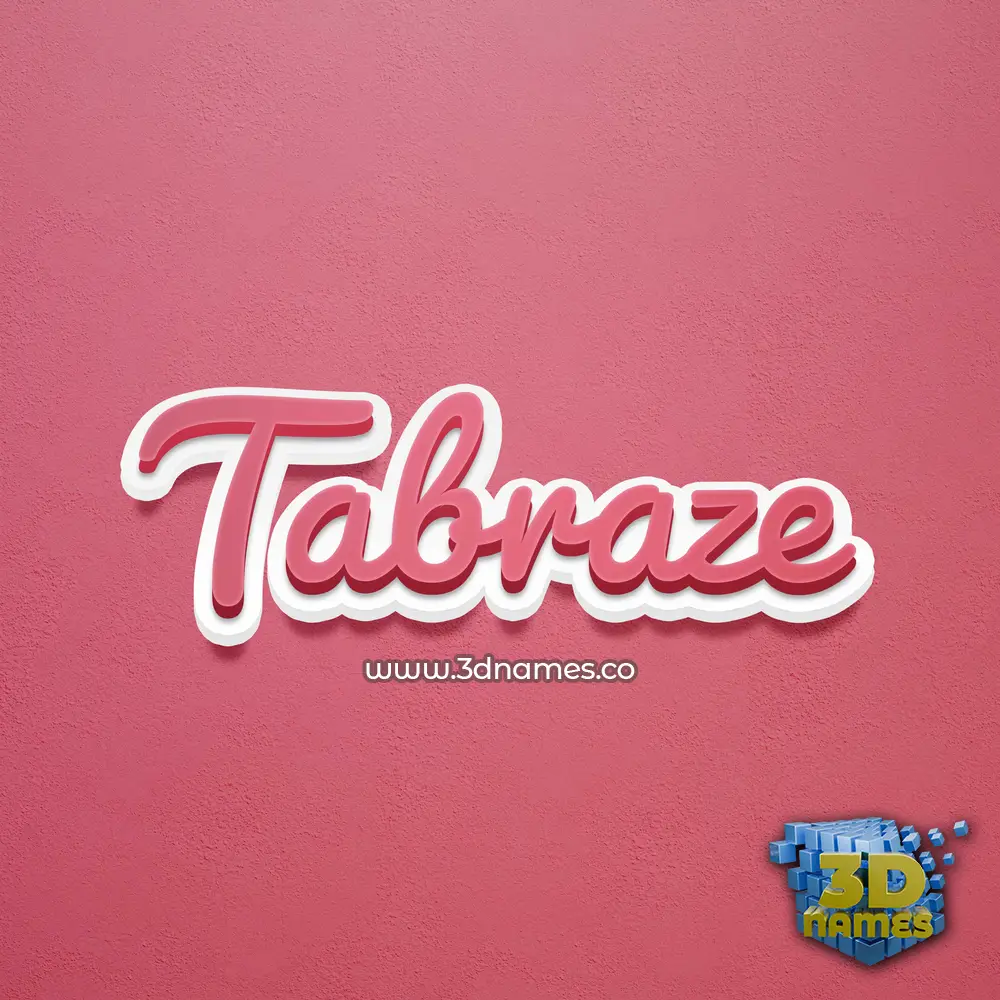 tabraze in Red Scribble style - 3D name wallpaper