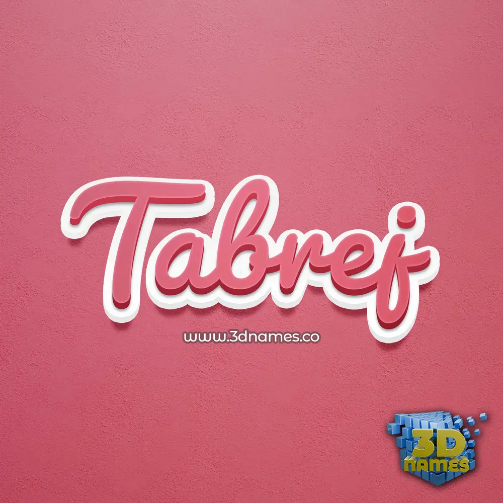 tabrej in Red Scribble style - 3D name wallpaper