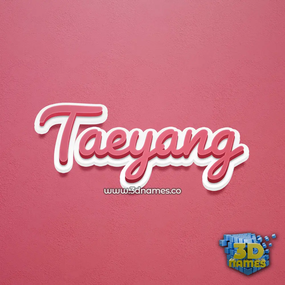 taeyang in Red Scribble style - 3D name wallpaper