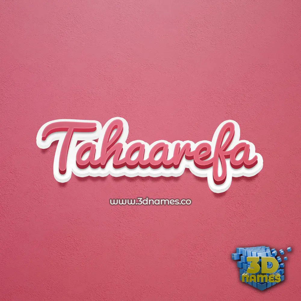 tahaarefa in Red Scribble style - 3D name wallpaper