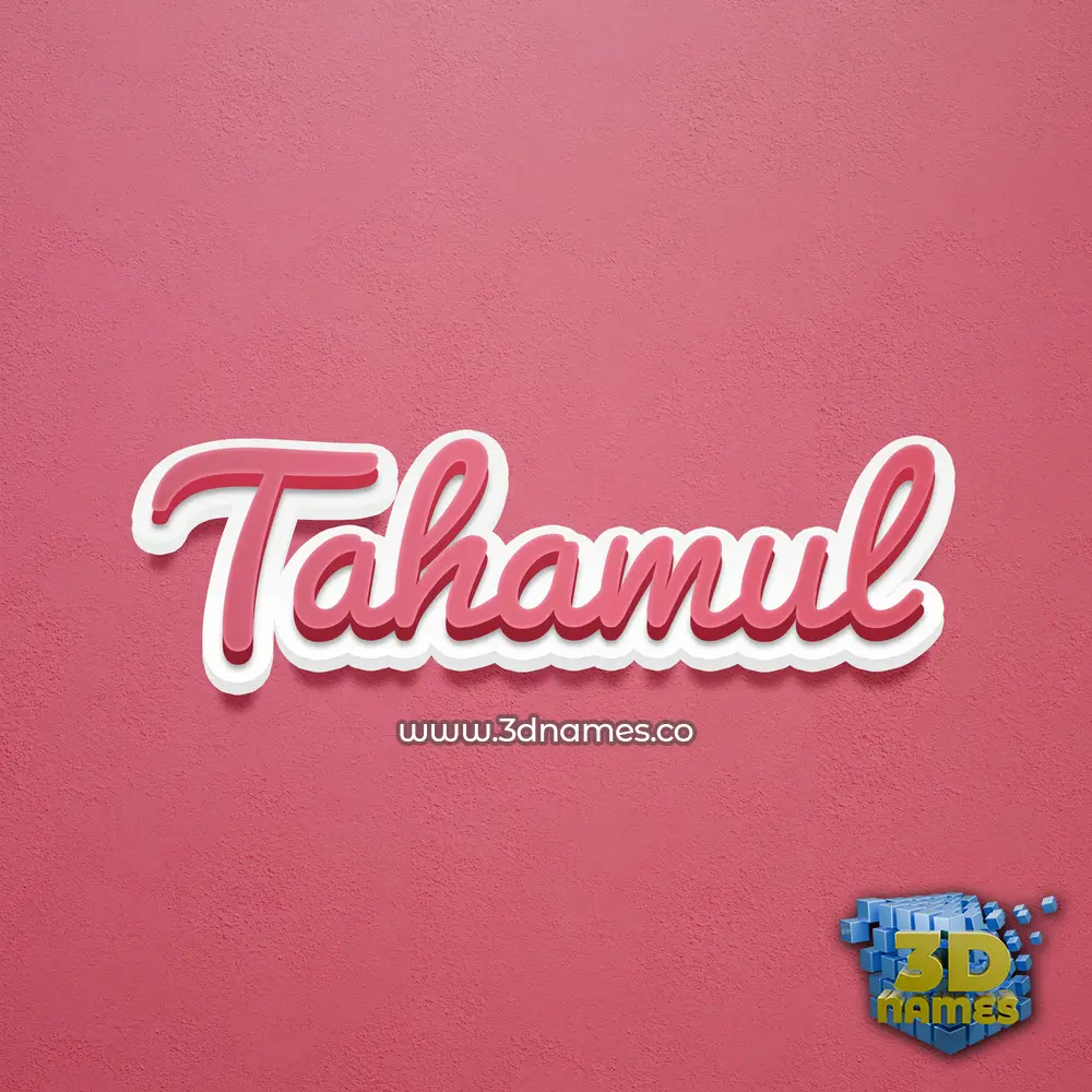 tahamul in Red Scribble style - 3D name wallpaper