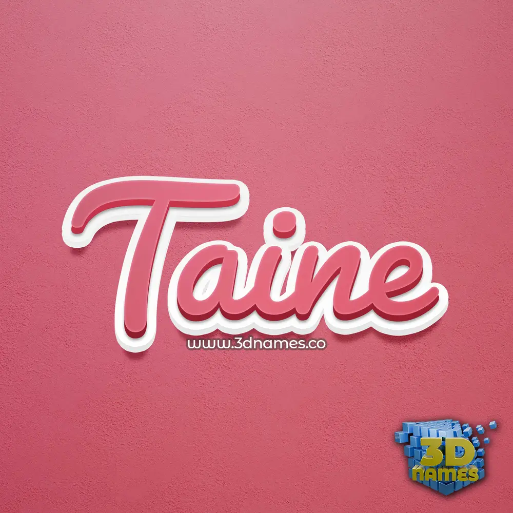taine in Red Scribble style - 3D name wallpaper
