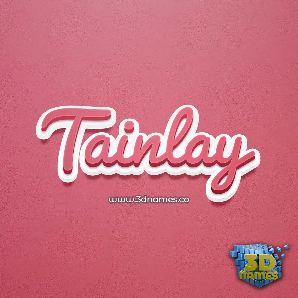 tainlay in Red Scribble style - 3D name wallpaper